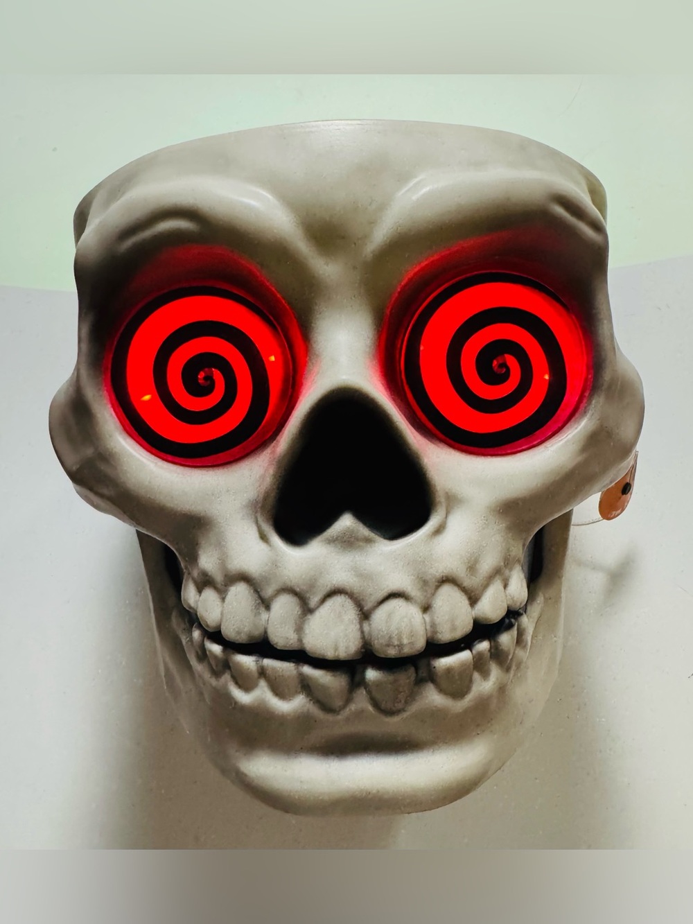 Target Halloween Light Up Musical Skull Candy Bowl Red Spiral Eyes Animated Deco